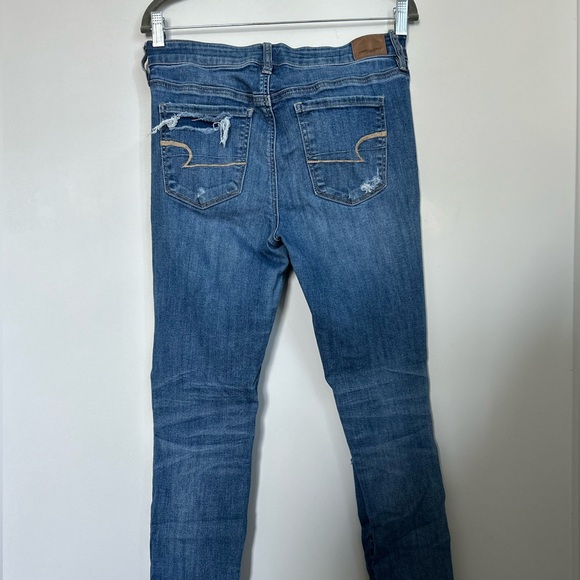 American Eagle Distressed Super Stretch. high Rise Jeggings Size 10 - Picture 2 of 14